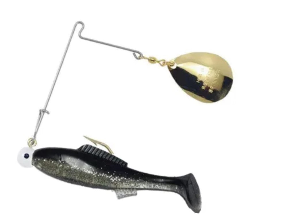 H&H Cocahoe Minnow Jig Spin - Clear/ Glitter/ Black Back
