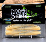 Down South Lures Big Smooth 5-1/2" Paddle Tail Fishing Swimbait Bone Diamond 6-Pack (Made in USA)