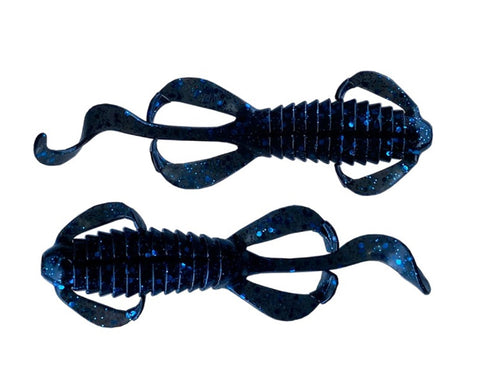 Headbanger BangerLizard Premium Bass Fishing Lure Soft Bait Creature Bait - 4", 7 pk, Black & Blue Flake (FBA)