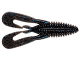 NetBait Mini Kicking B Creature Bait Fishing Lure - 4", Qty 10, Black Blue Flake