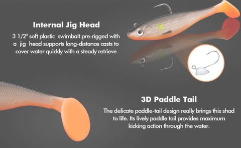 Dr.Fish Paddle Tail Swimbaits, Soft Plastic Lures for Bass Fishing